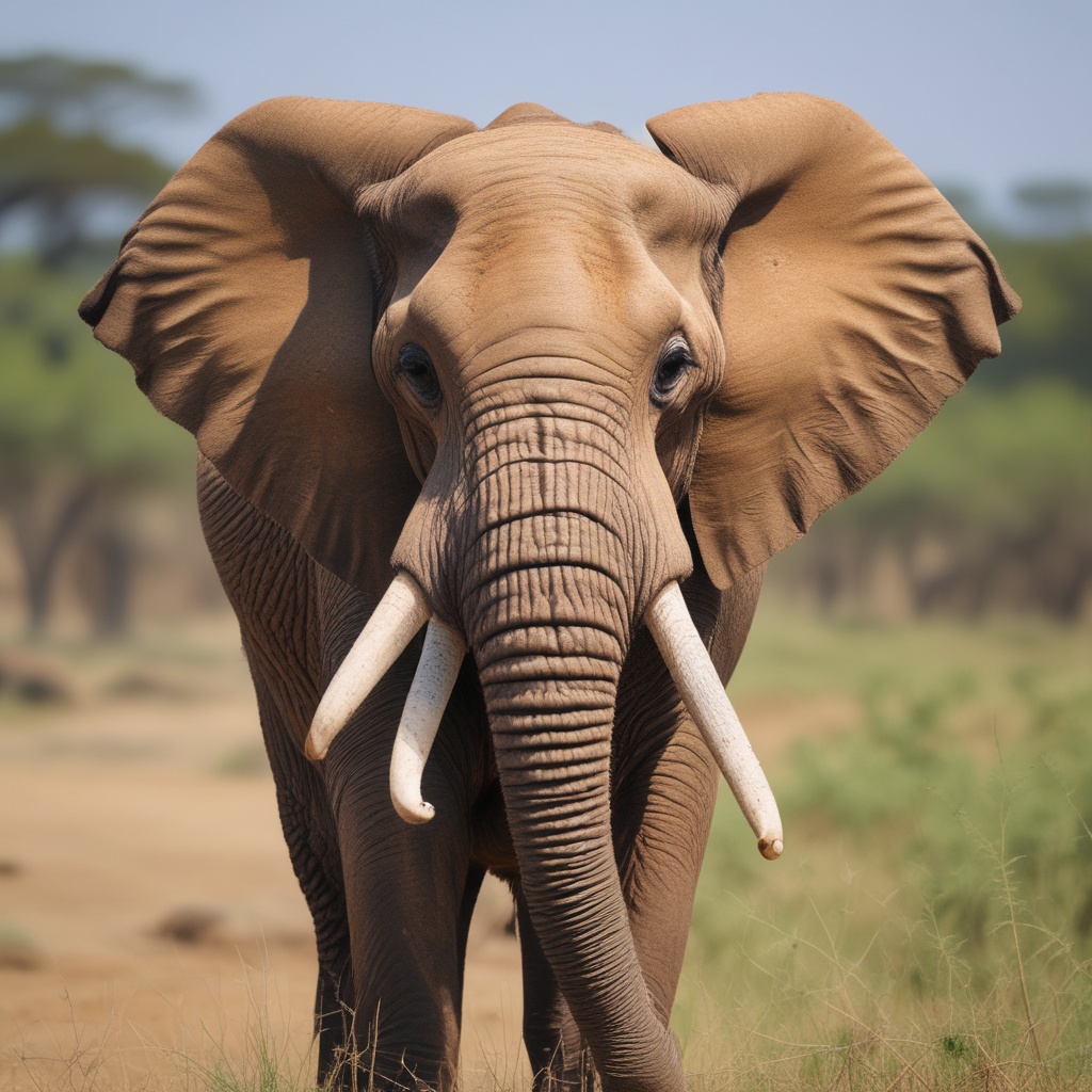 Elefant african adult în savana